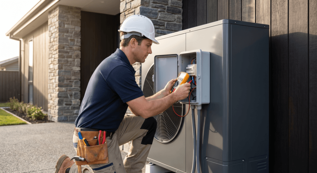 Development image for Heat pump hot water upgrades: what the electrician actually does (and why it matters)